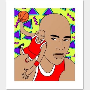 Retro Basketball Player Hobby Posters and Art